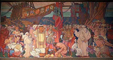 the Landing of Cabrillo mural