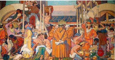 The Building of the Missions mural