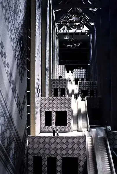 Proposal for tile design for walls of the Tom Bradley Wing atrium