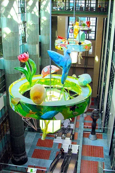 Chandelier in Tom Bradley Wing atrium