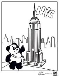 Little Pim statue of liberty coloring page