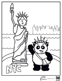 little pim statue of liberty coloring page
