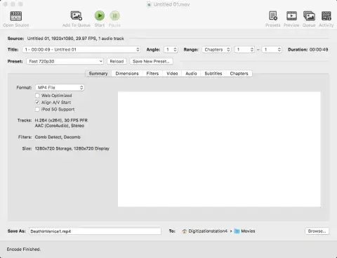 Handbrake main screenshot
