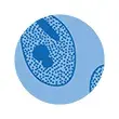 blue microbes through a microscope