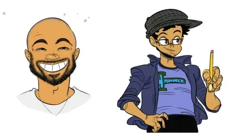 cartoon image of Jerod and Jey