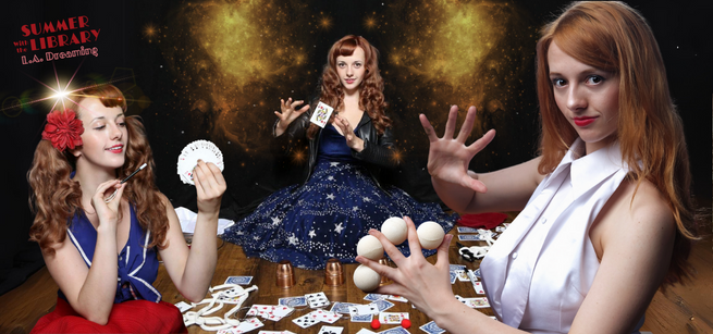 Magical Katrina performing magic tricks.