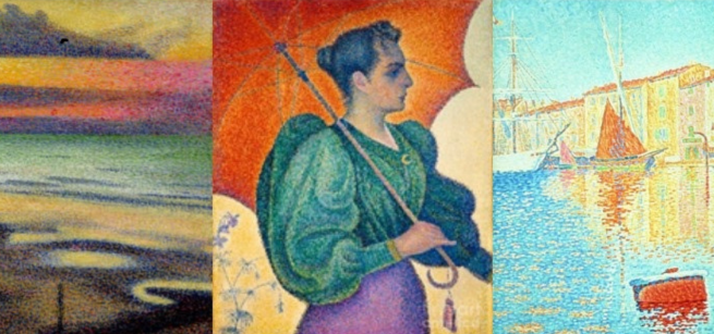 Splash image depicting pointillism art