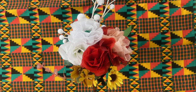 flowers over pattern 