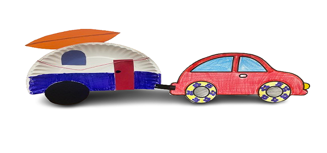 A paper trailer and paper car