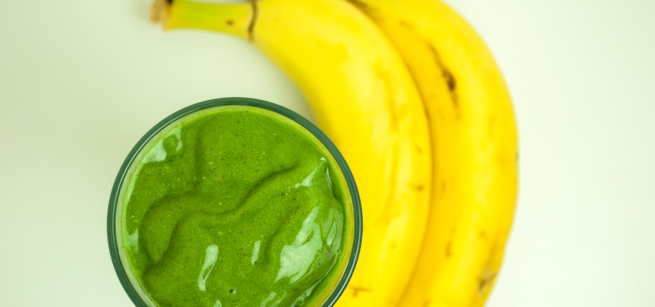 bananas and green smoothie