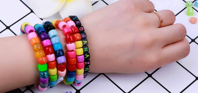 colorful beads, bracelets
