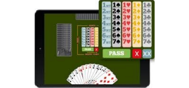 a duplicate bridge board and a bridge hand