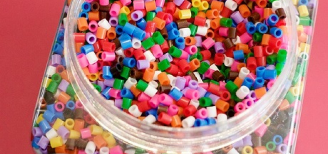 jar of perler beads