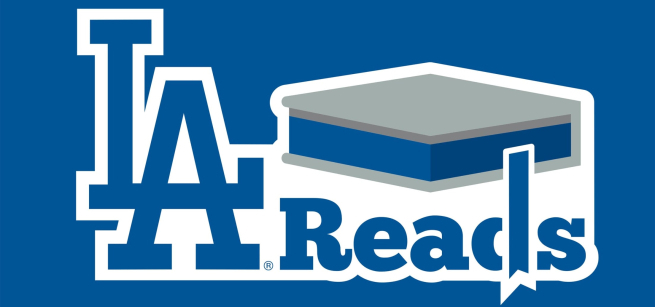 LA Reads logo from the Los Angeles Dodgers' literacy program.