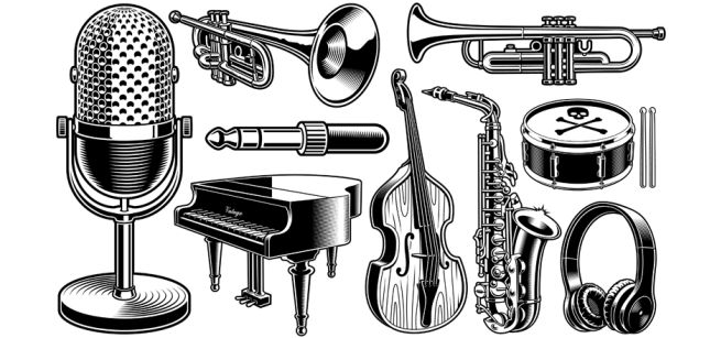 illustrations of musical instruments