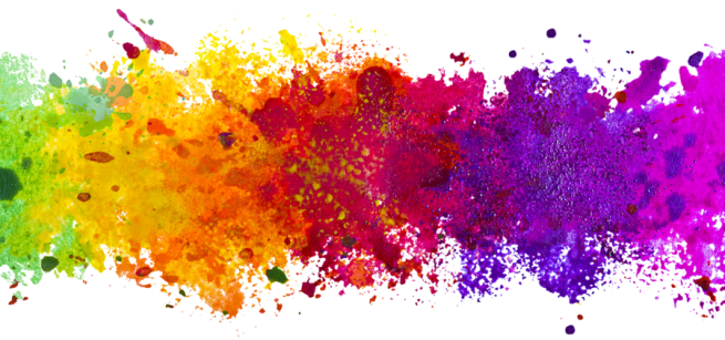 colorful waterpaint splashes