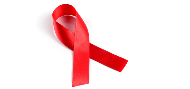 red HIV ribbon symbol