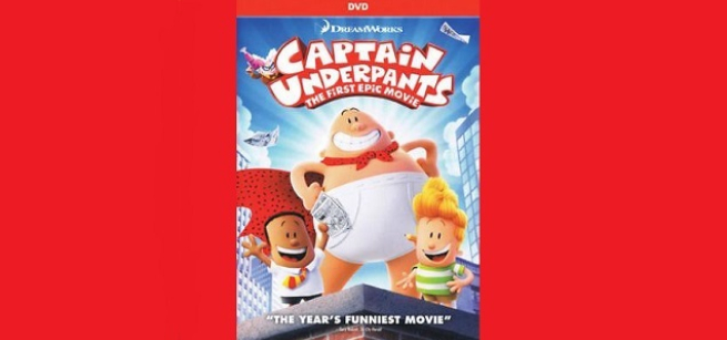 Captain Underpants standing on a building, Dreamworks