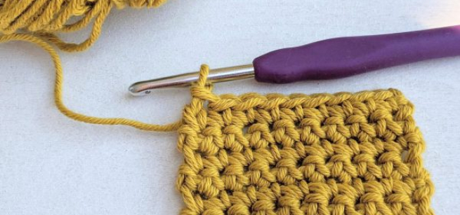 Crochet patch and needle