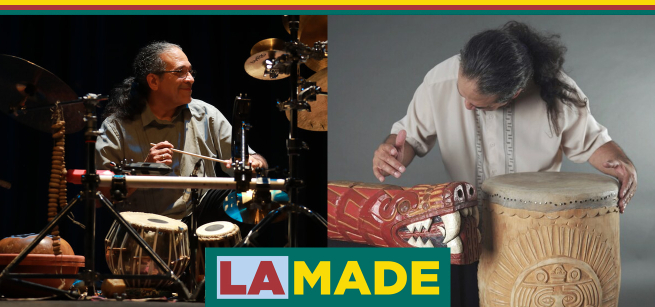 Christopher Garcia playing musical instruments