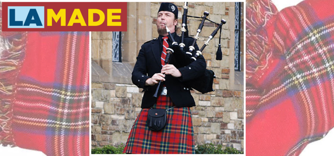 John MacLean Allan playing the bagpipes
