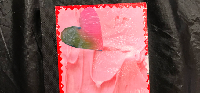 Notebook decorated with a heart cutout