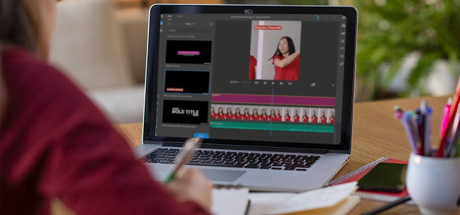 An over the shoulder shot of a person using Adobe Premier