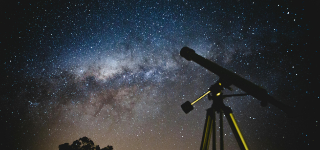 telescope and night sky