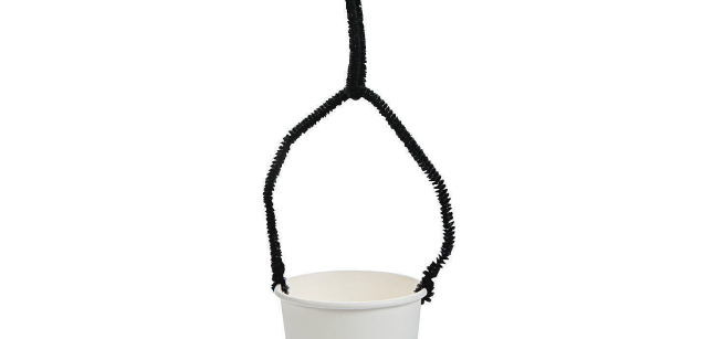 zipline carrier made out of a paper cup