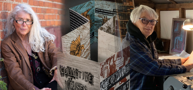 Felicia Rice of Moving Parts Press and poet Theresa Whitehill