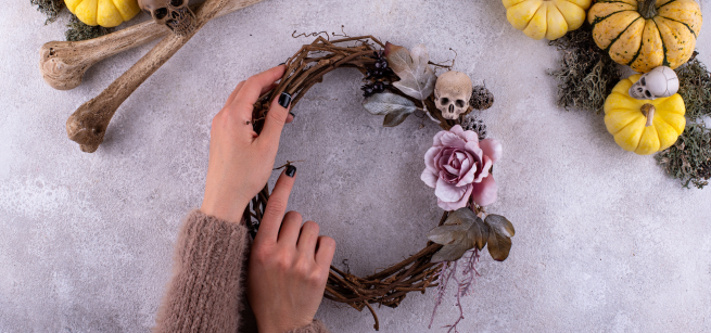 Fall wreath making
