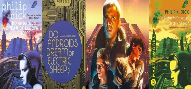 Book Covers of Do Androids Dream Of Electric Sheep with images of men and women