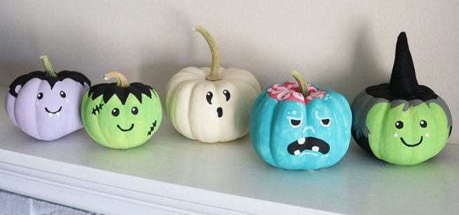 small pumpkins, halloween painting