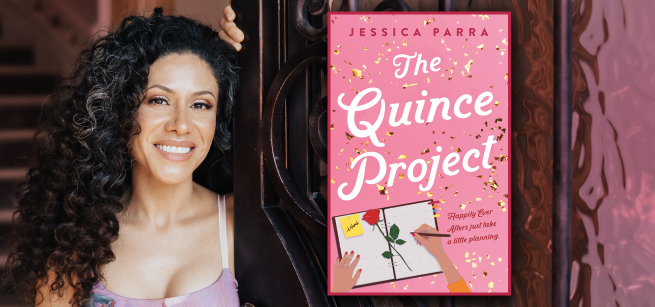 author Jessica Parra and her book cover