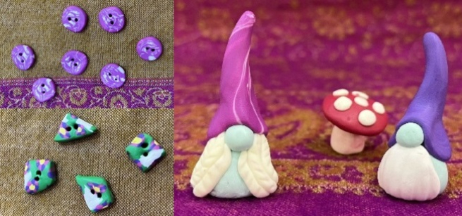 Picture of Polymer Clay Buttons & Gnome Figurines
