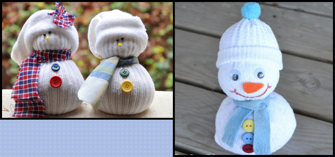 examples of sock snowmen