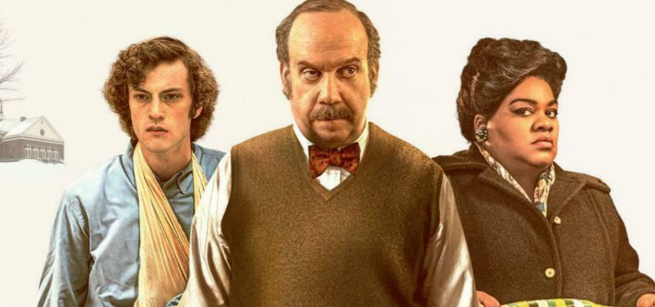 The three protagonists are pictured in the poster