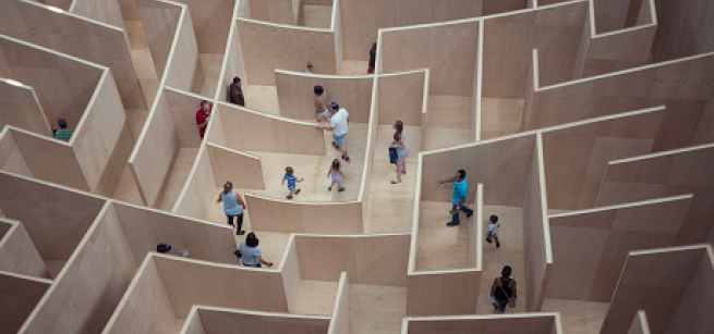 People in a maze 
