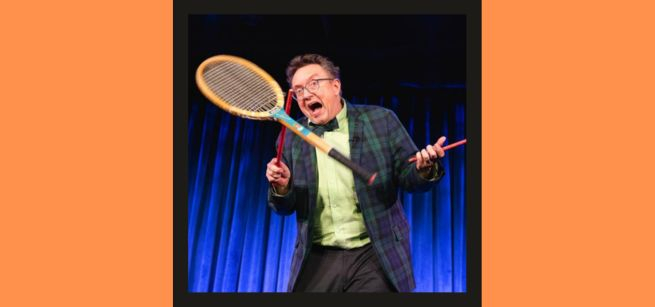 performer with a racket