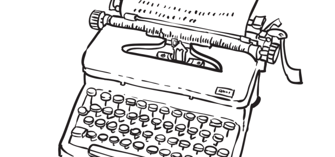 drawing of a typewriter