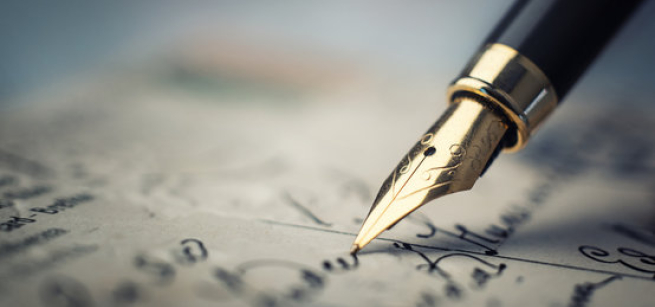 fountain pen writing on paper