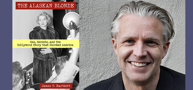 book cover of alaskan blonde and author headshot