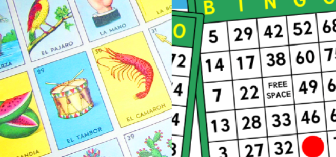 Lotería and BINGO game boards