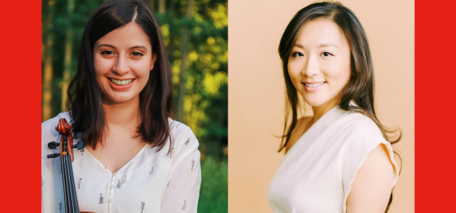 Photos of Laura Gamboa, violinist, and Cathy Yang, pianist
