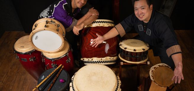 drummers with Taiko drums