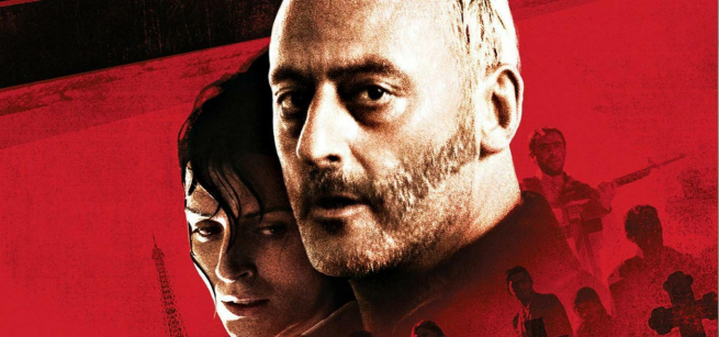 The two protagonists, Jean Reno and Arly Jover are pictured in the poster