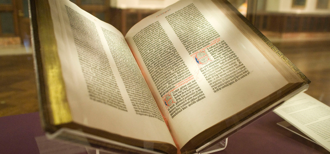 gutenberg bible open book