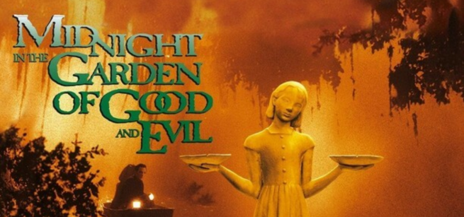 The title is to the left of a statue of a girl holding plates in her extended hands