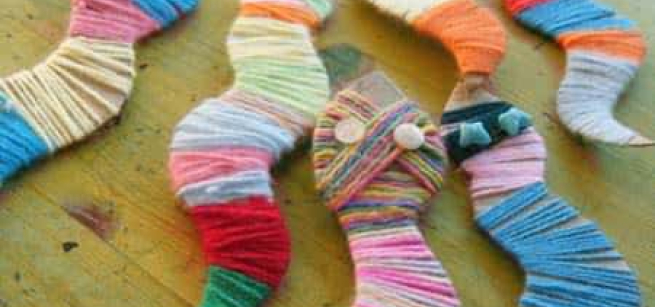 Floss string wound snake craft