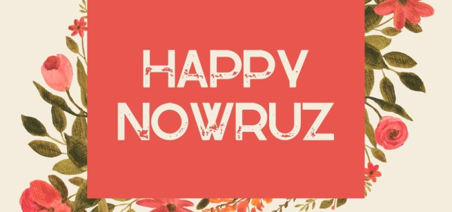 floral graphic that reads happy nowruz